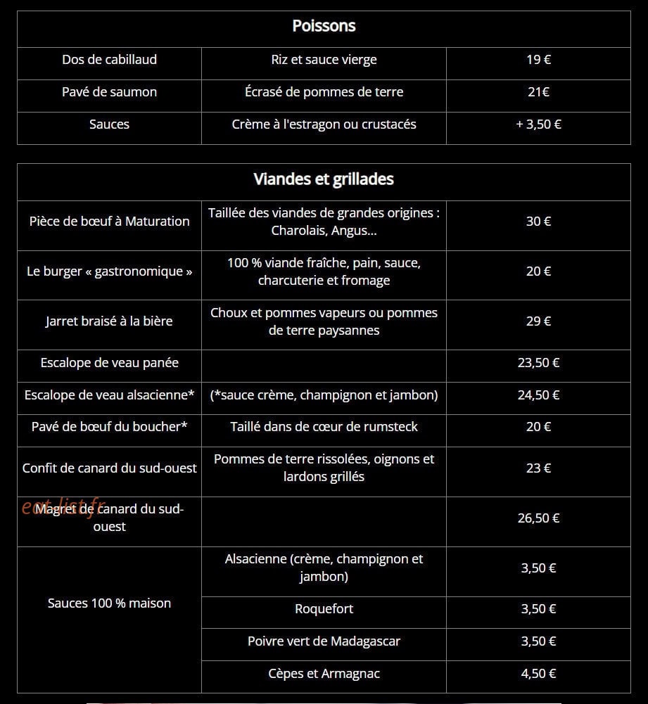 Brasserie Grimbergen — carte page 3