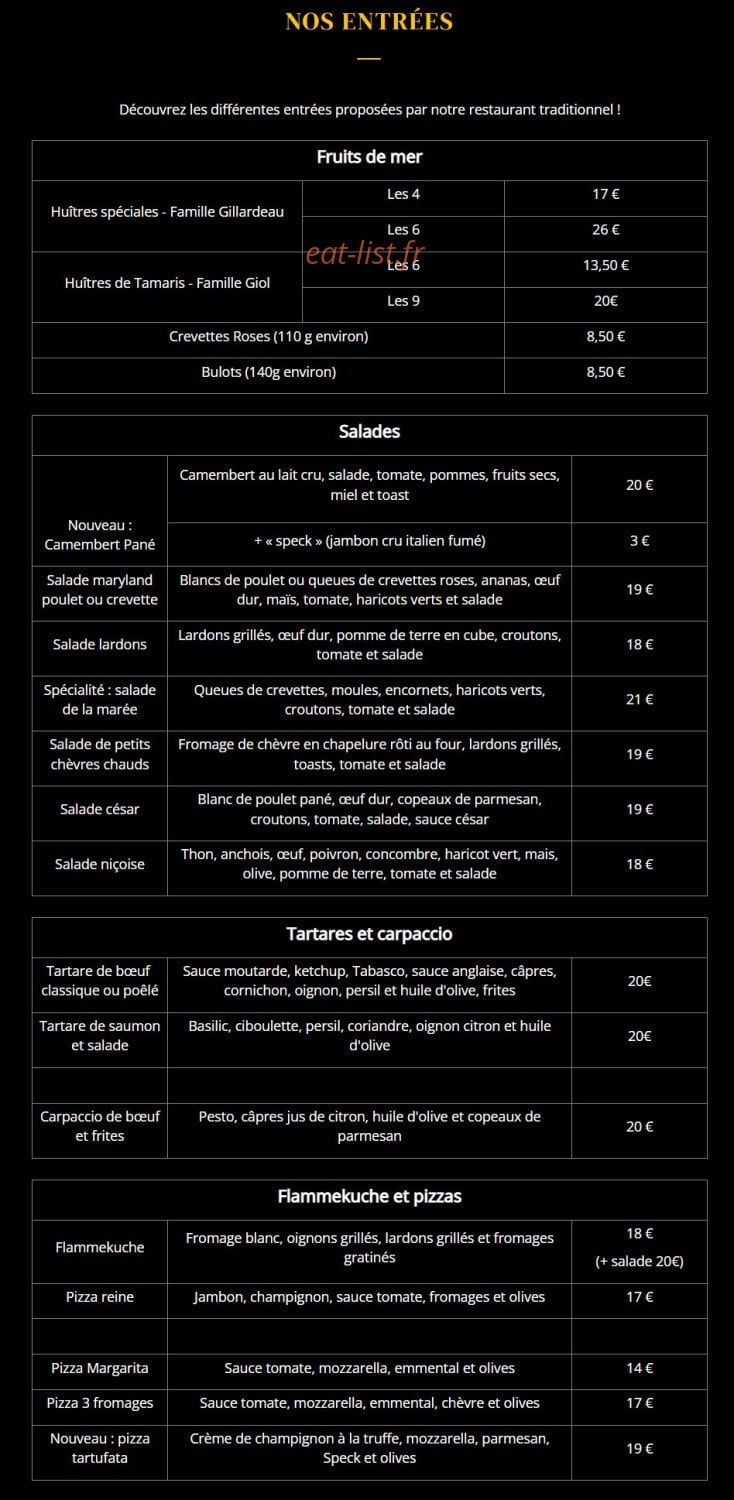 Brasserie Grimbergen — carte page 1