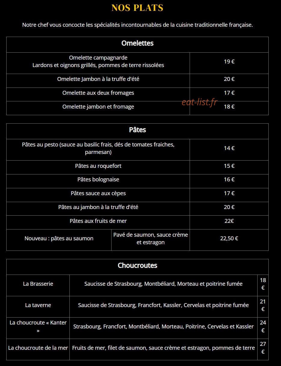 Brasserie Grimbergen — carte page 2