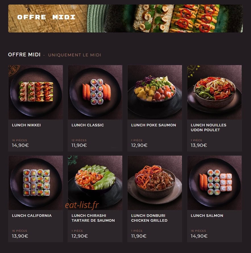 Côté Sushi — carte page 2