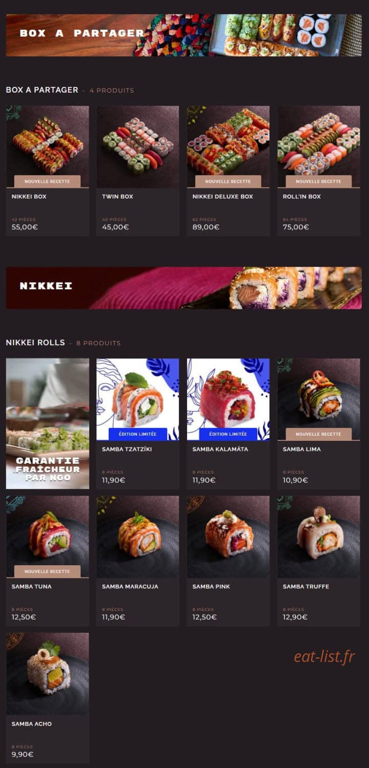 Côté Sushi — carte page 4