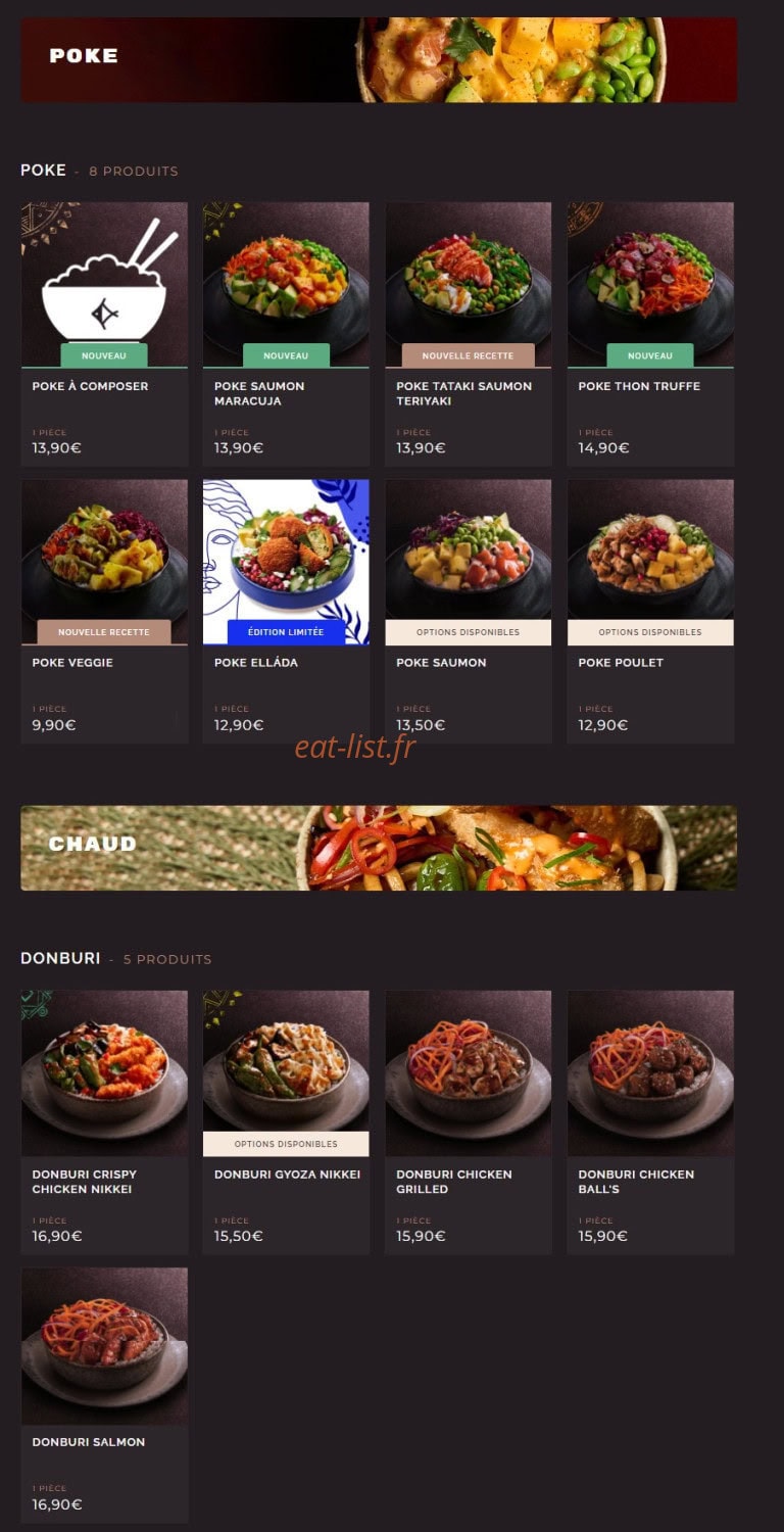 Côté Sushi — carte page 9