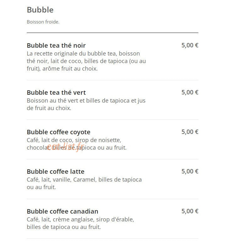 Coyote Coffee — carte page 8