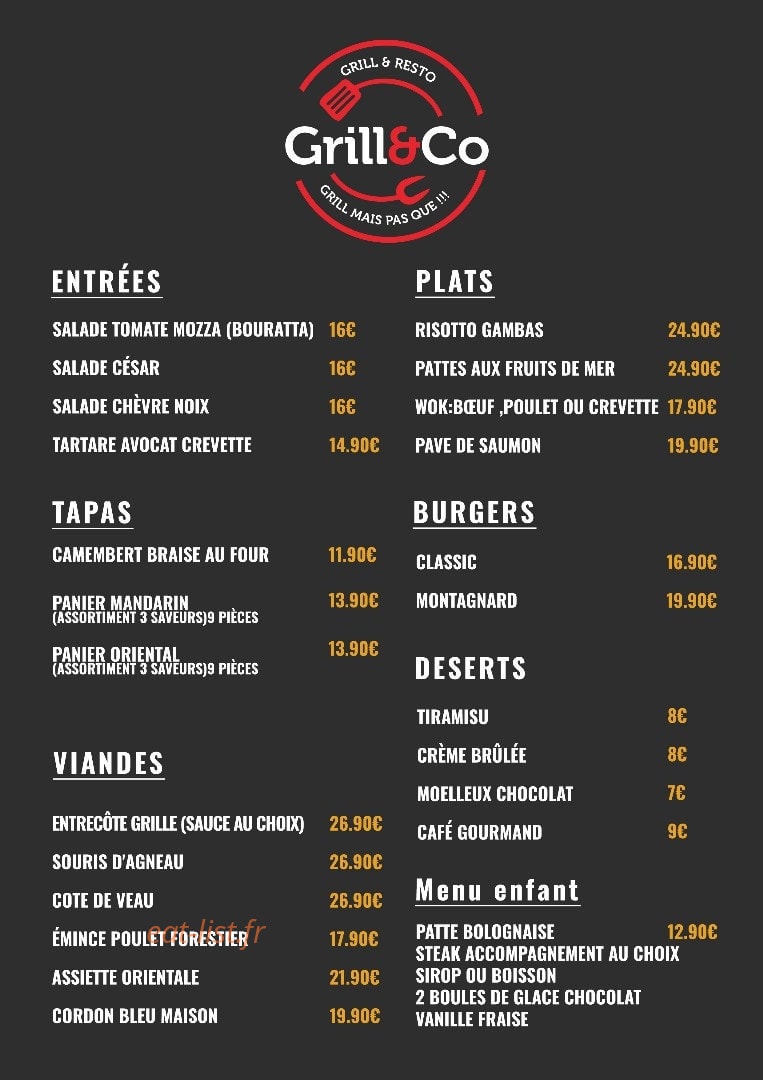 Grill & Co — carte page 1