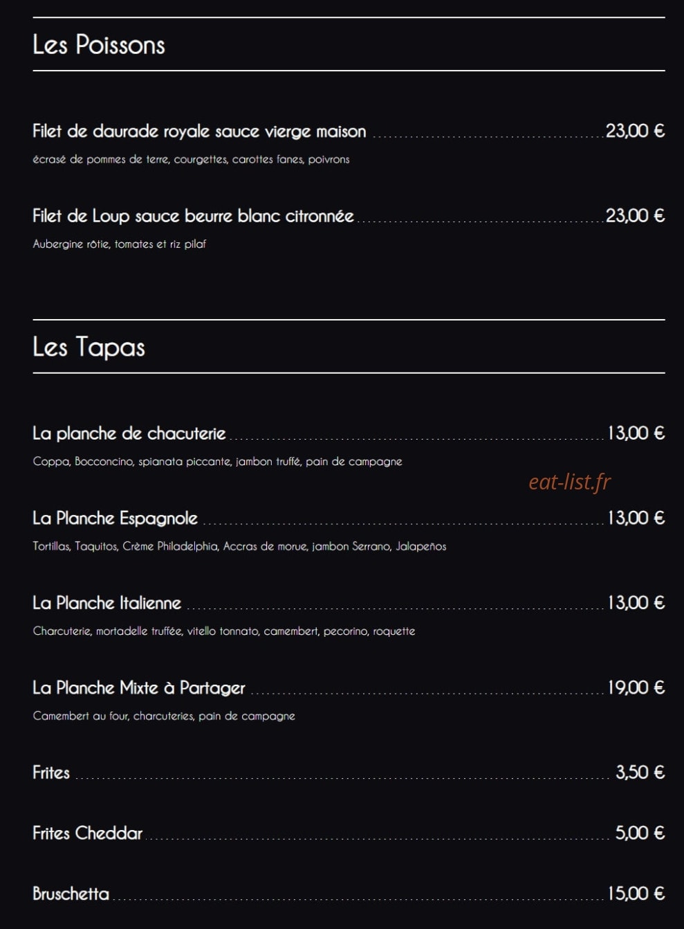 Le Five — carte page 3
