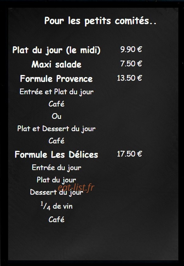 Les Délices du Midi — carte page 1