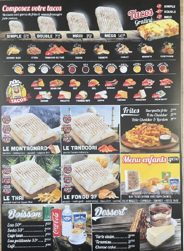 MonTacos — carte page 1