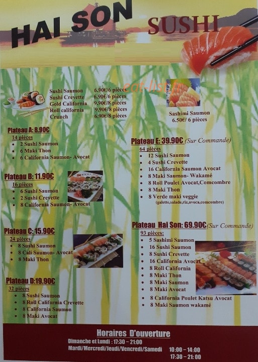 Traiteur Hai-Son — carte page 3