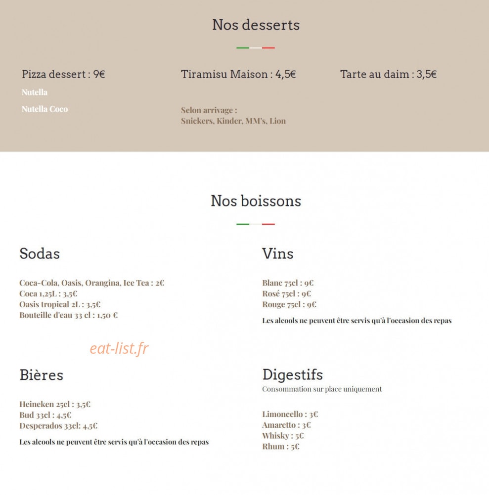 Virgilio Pizza — carte page 4