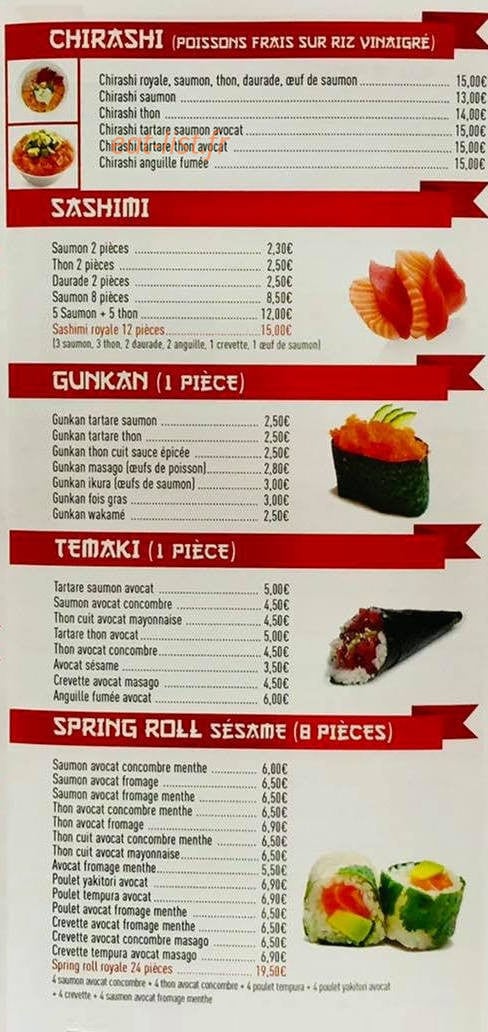 ZöZö Sushi — carte page 3