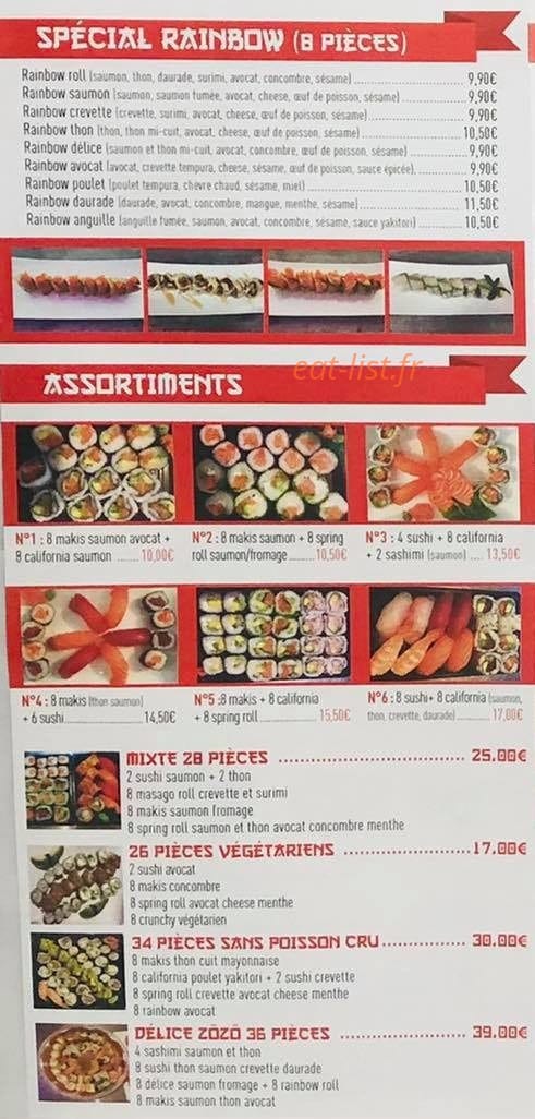 ZöZö Sushi — carte page 5