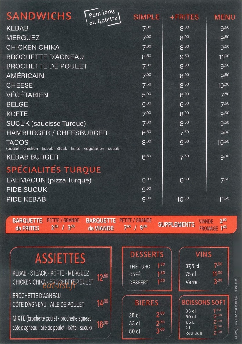Forca Grill — carte page 1