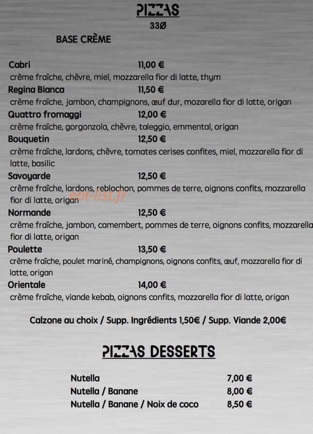 Brasserie du Parc — carte page 2