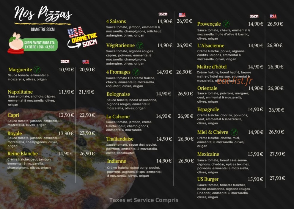 Carte et menu de Pietra Foci Pizza à Gareoult — Pizzas suite
