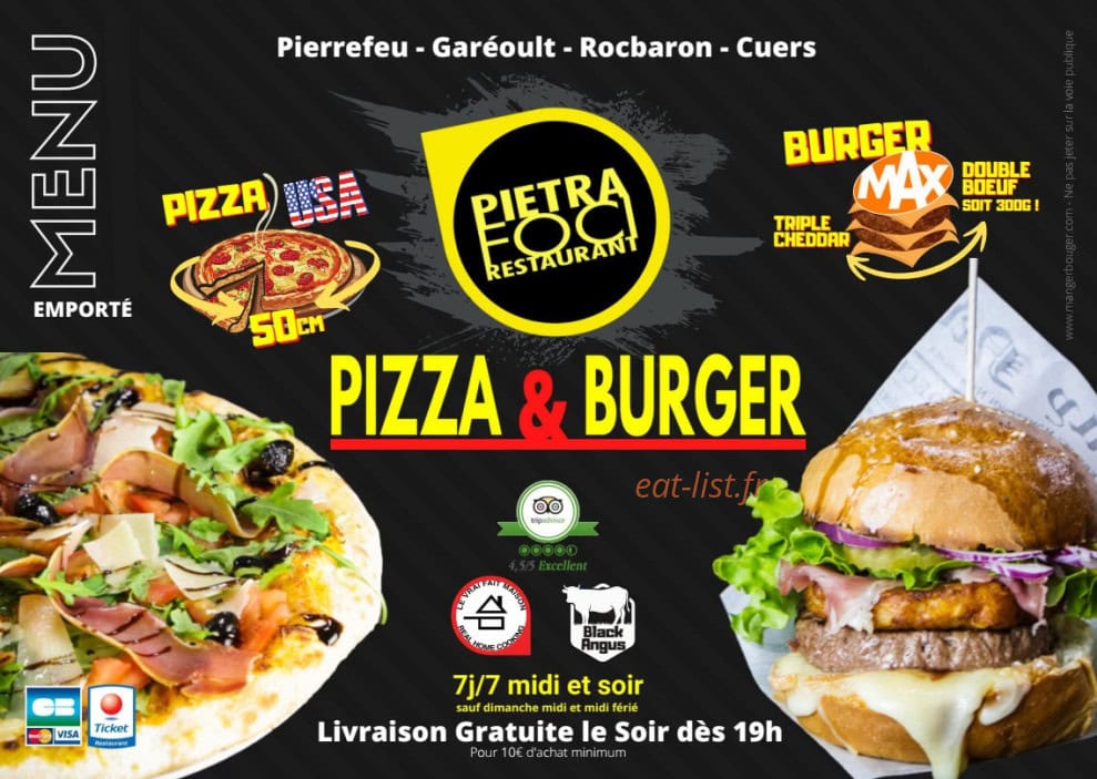 Carte et menu Pietra Foci Pizza Gareoult