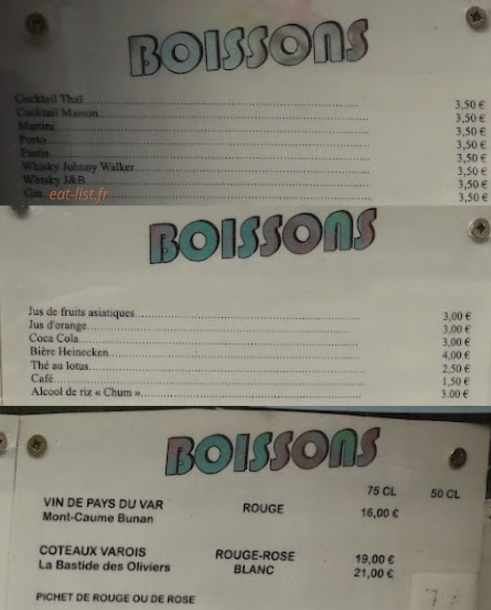 Saveurs d'Asie — carte page 6