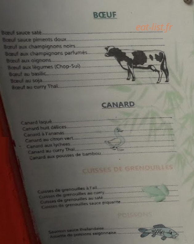 Saveurs d'Asie — carte page 4