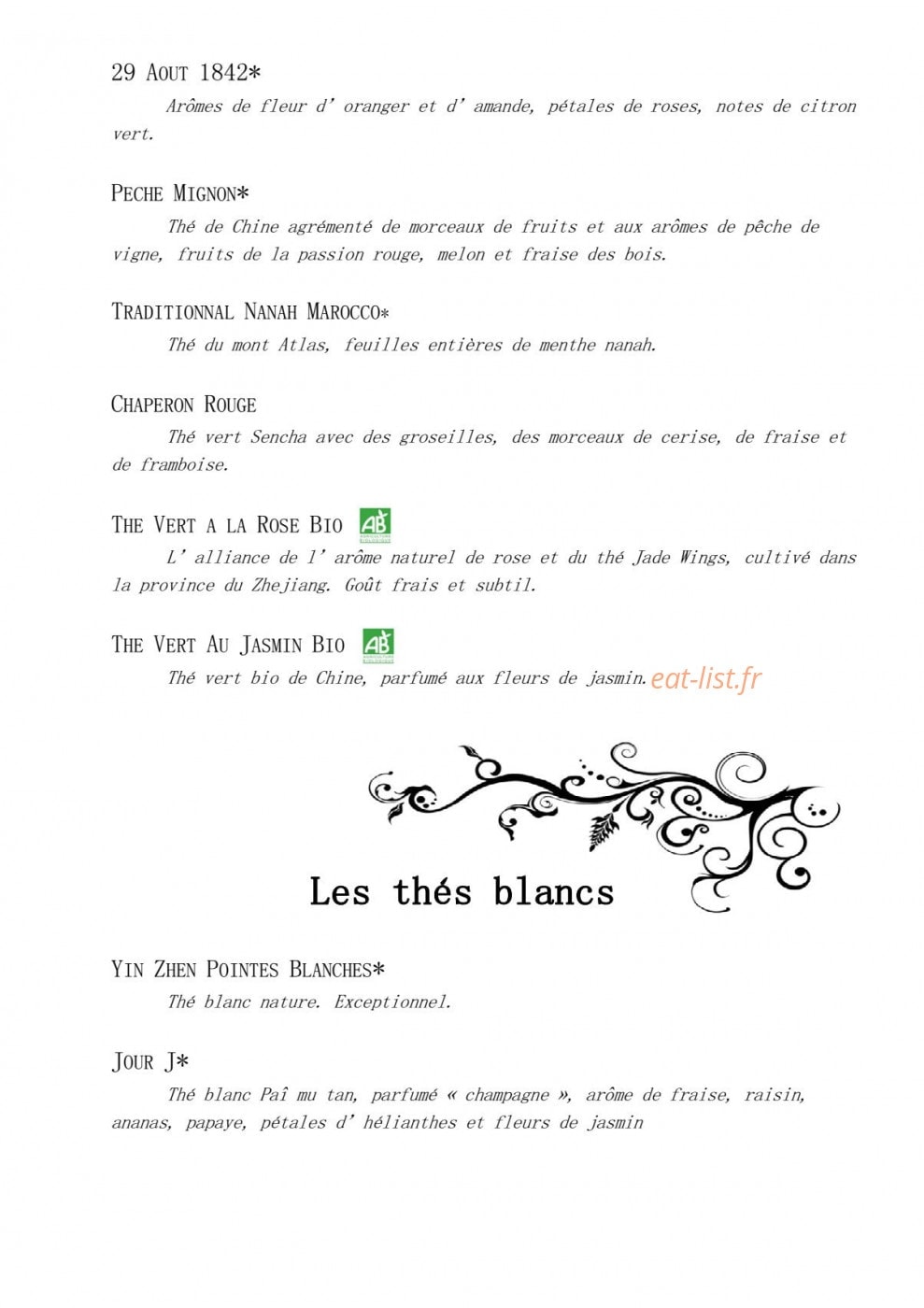 Variations autour du thé — carte page 6