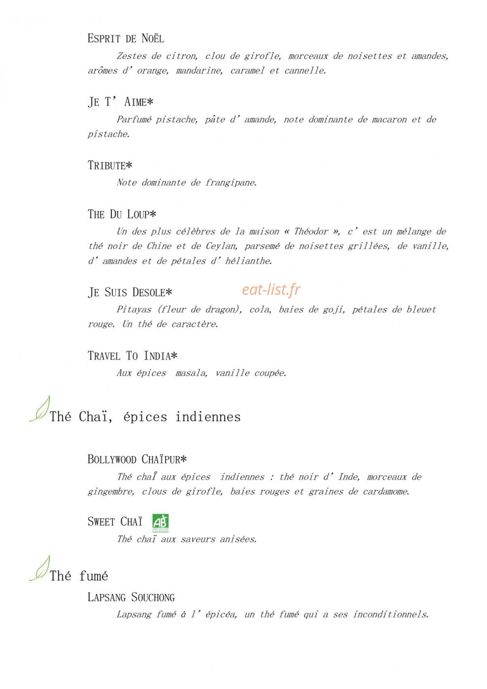 Variations autour du thé — carte page 3