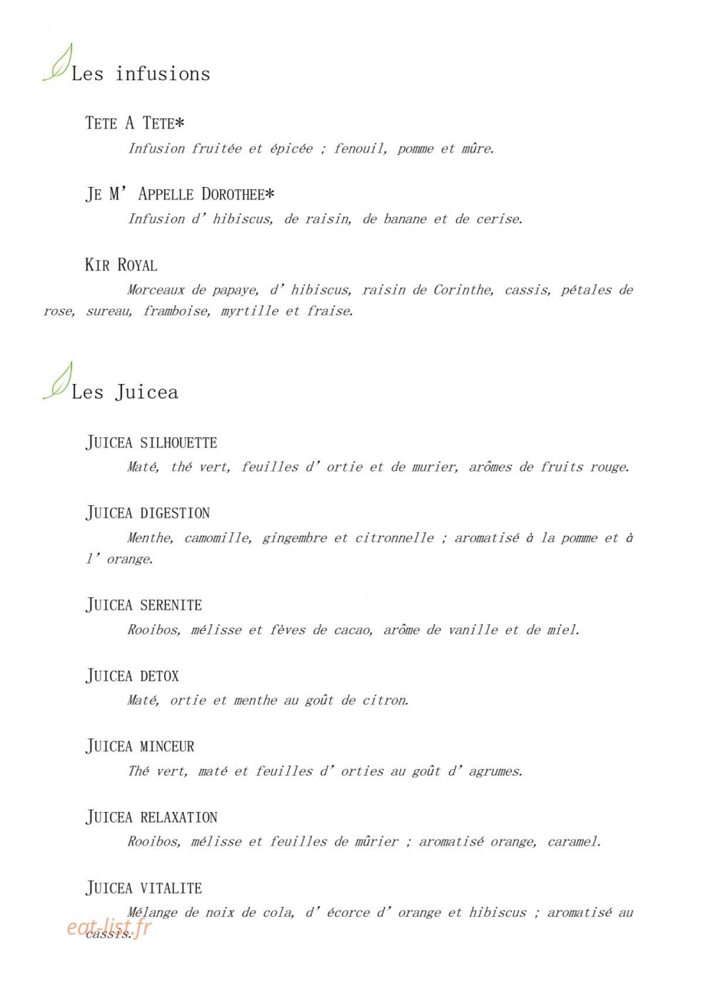 Variations autour du thé — carte page 8