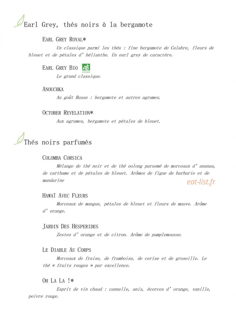 Variations autour du thé — carte page 2