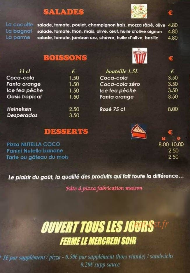 Pizza D Boff — carte page 1