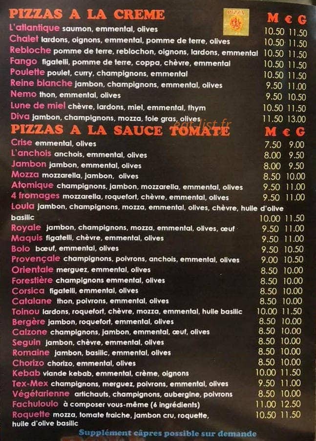 Pizza D Boff — carte page 3