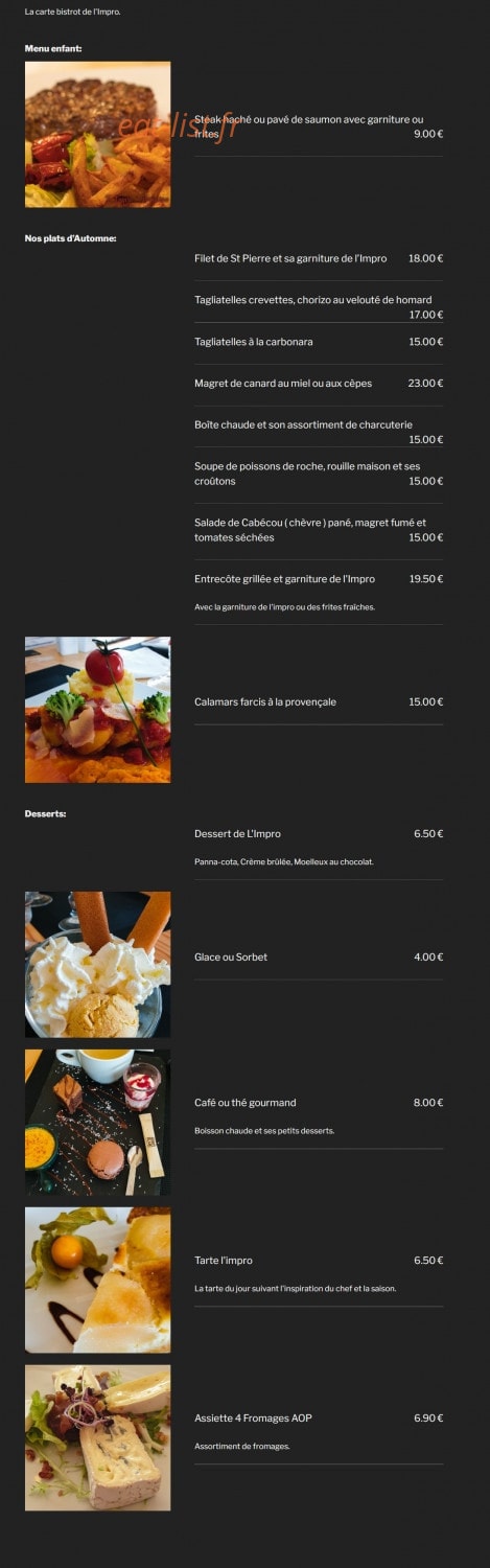 L'Impro — carte page 1