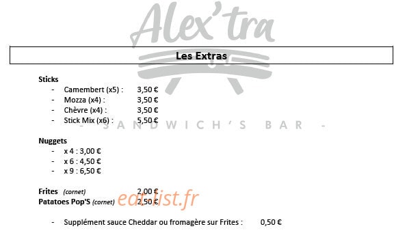 Alex'Tra Snack — carte page 4