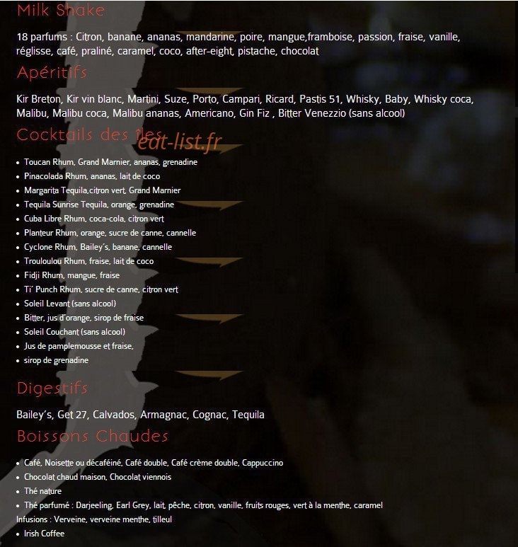 Crêperie des Iles — carte page 13