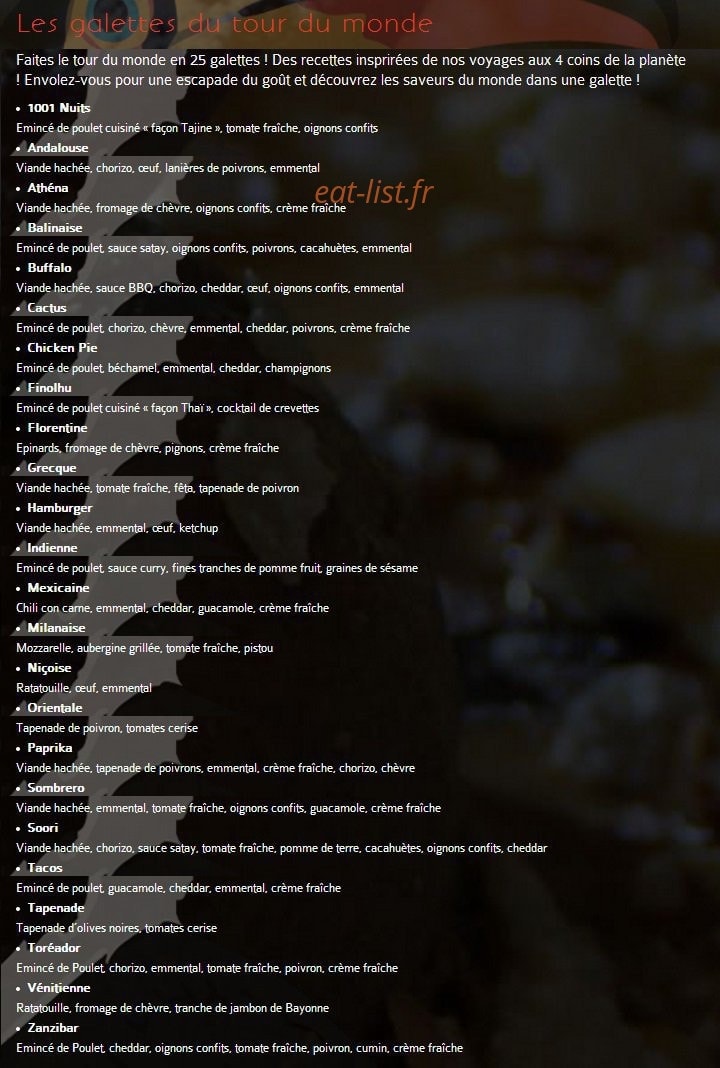 Crêperie des Iles — carte page 2