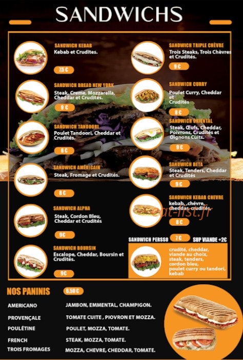 Food spot — carte page 1