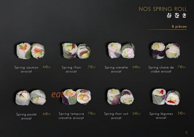Carte et menu de L'Uchiwa artisan sushi à Six Fours les Plages — Spring roll