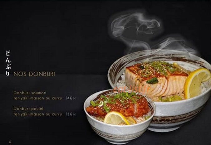 Carte et menu de L'Uchiwa artisan sushi à Six Fours les Plages — Domburi