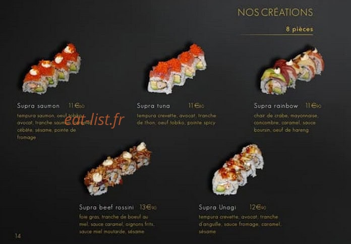 Carte et menu de L'Uchiwa artisan sushi à Six Fours les Plages — Les créations
