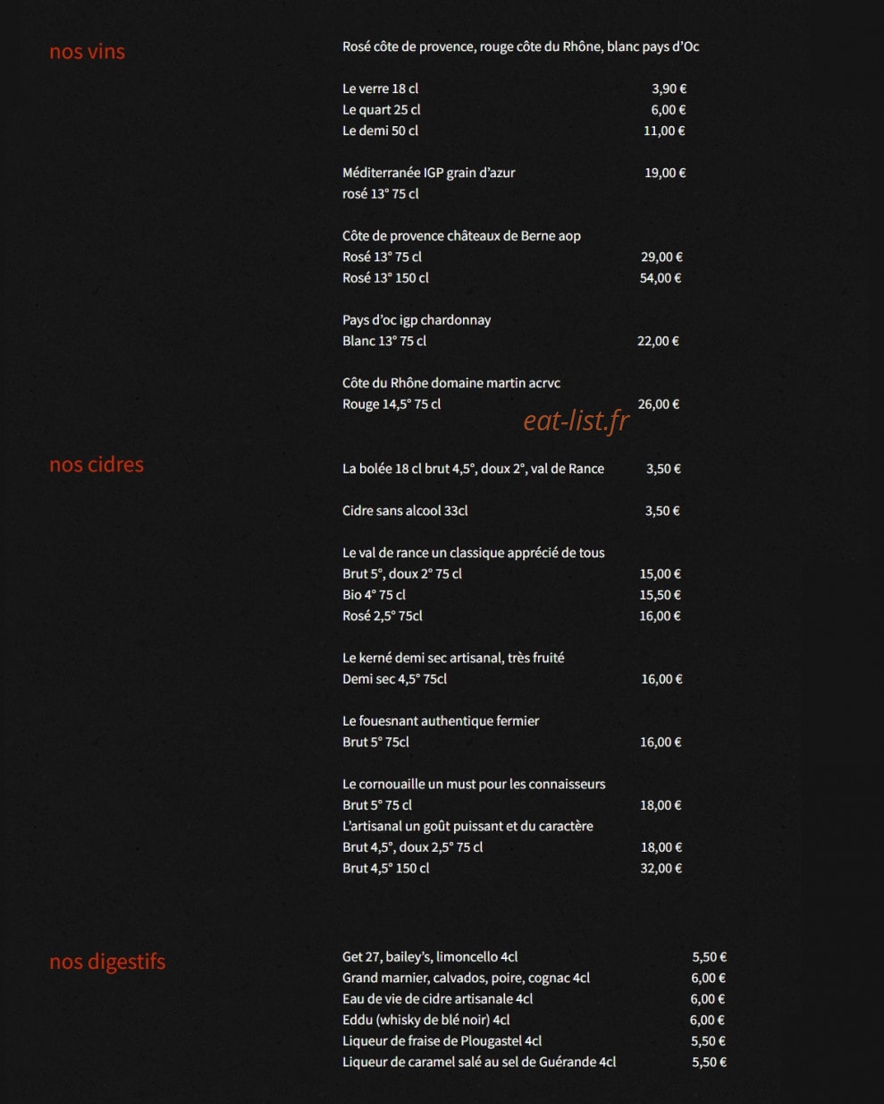 La Cidrerie — carte page 7
