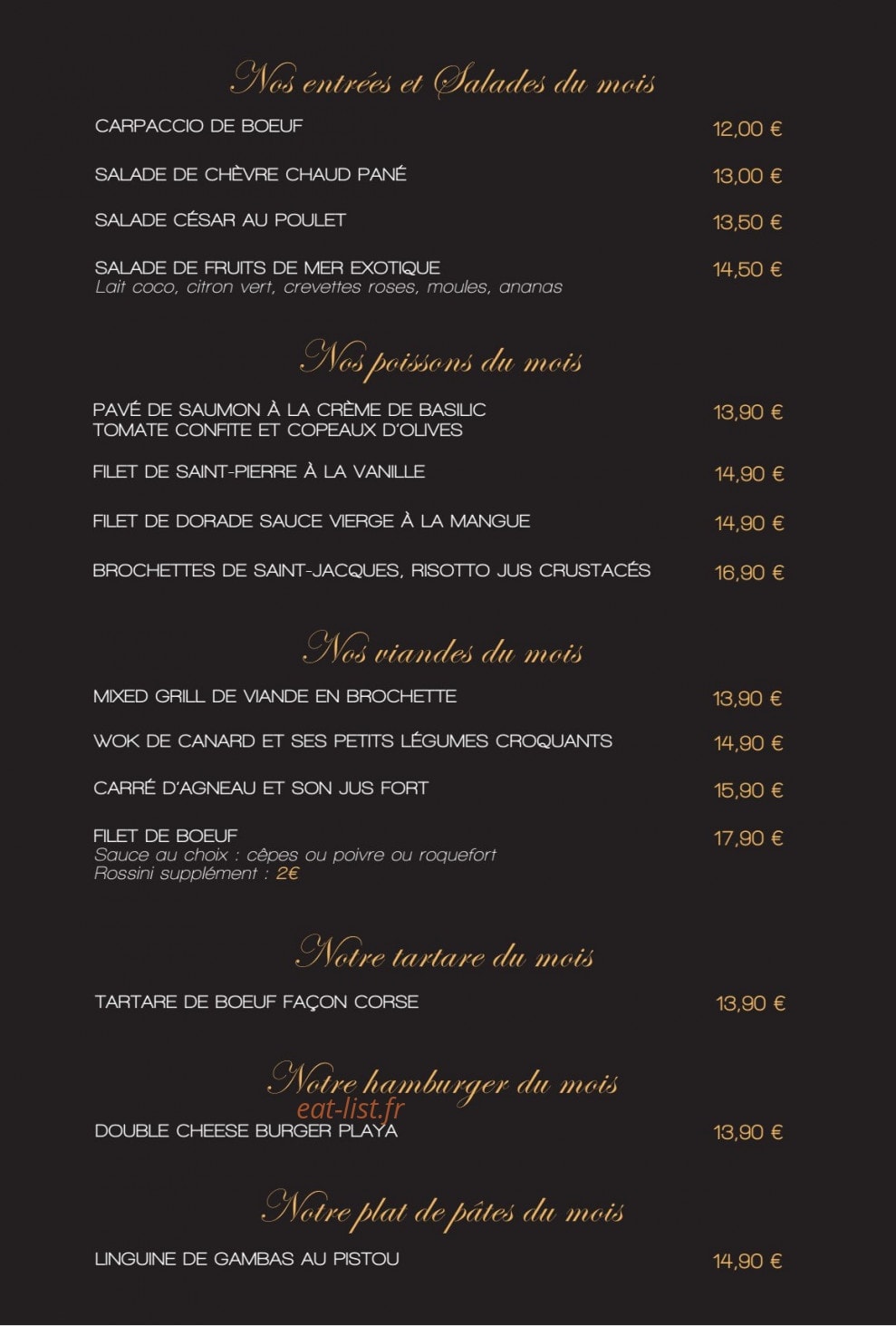 La Playa — carte page 2