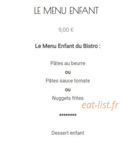 Le Bistro — carte page 3