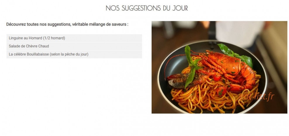 Le Bistro — carte page 2