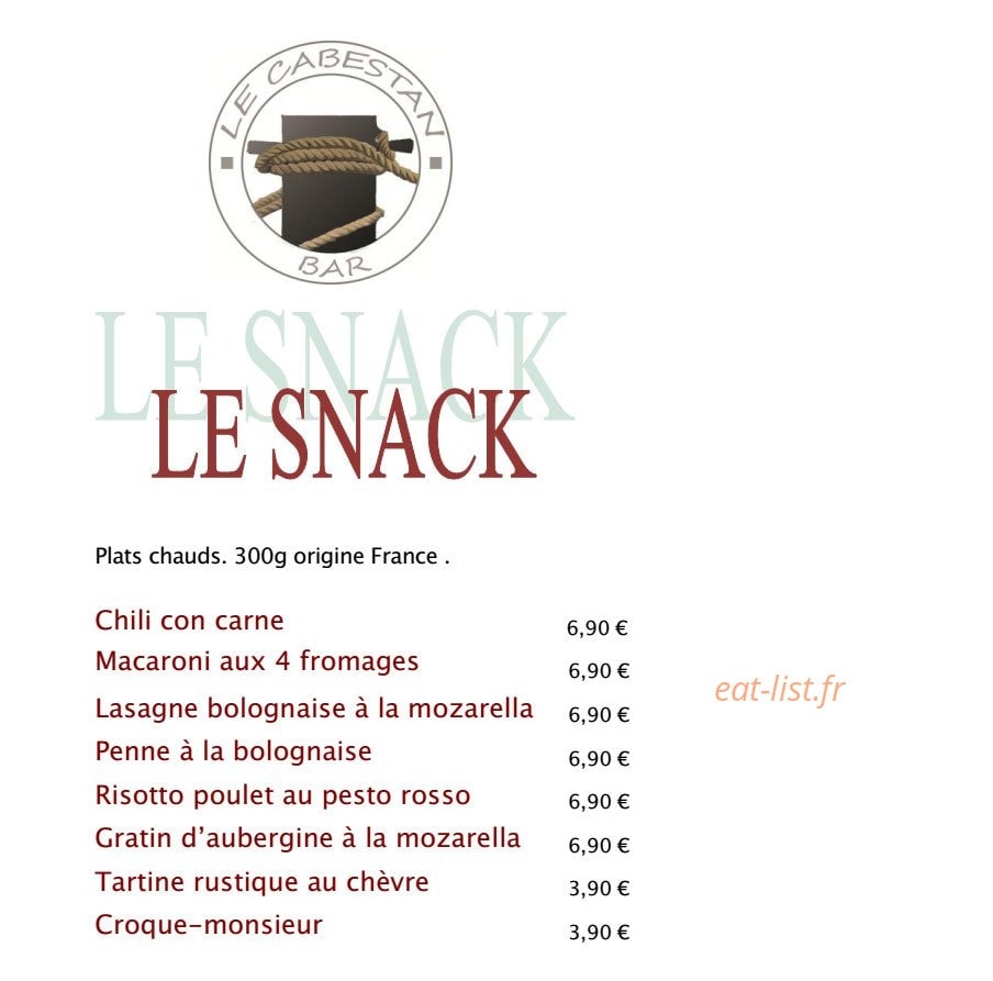 Le Cabestan — carte page 1