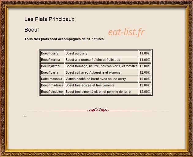 Le Taj — carte page 13