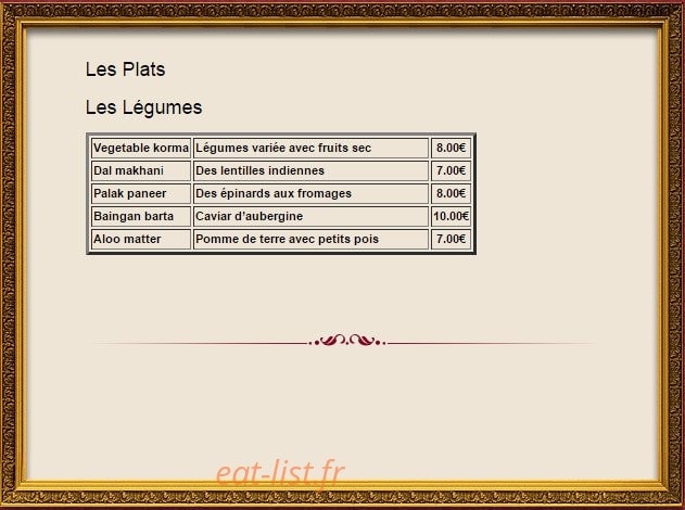 Le Taj — carte page 15