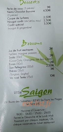 Little Saigon — carte page 6