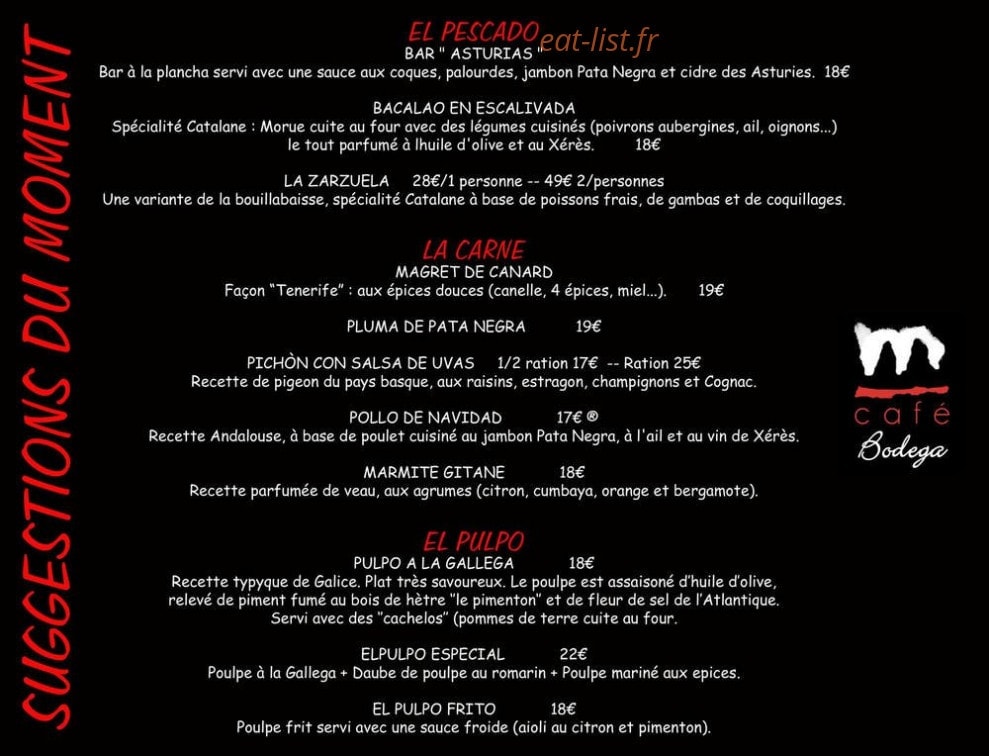 M Café — carte page 8
