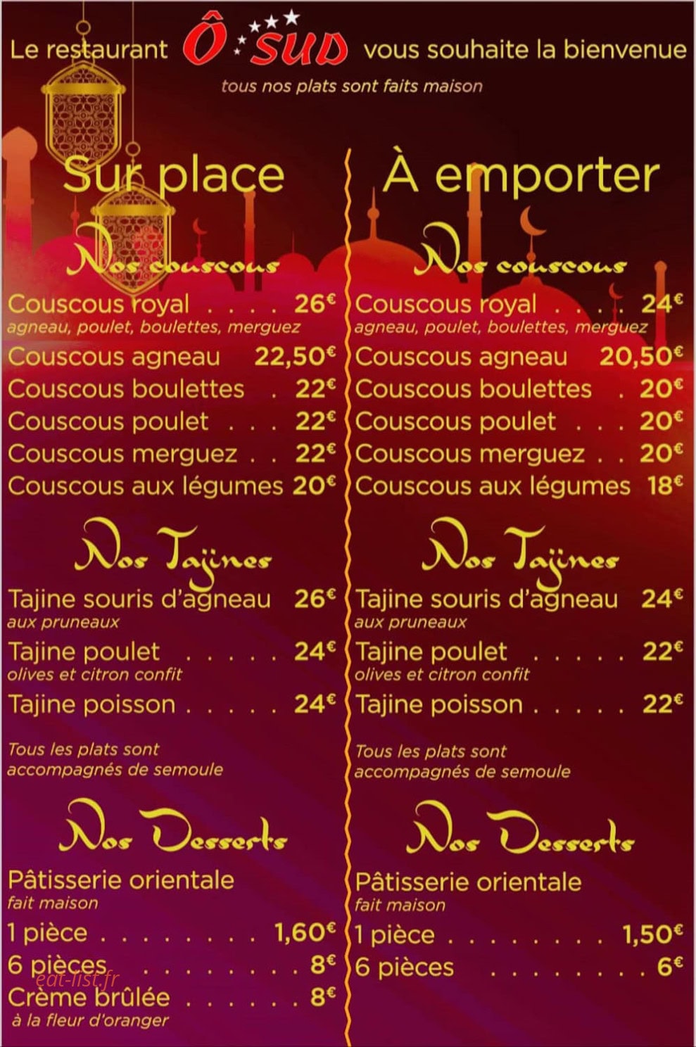 Ô Sud — carte page 1