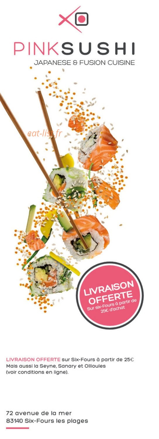 Carte et menu Pink Sushi Six-Fours-les-Plages