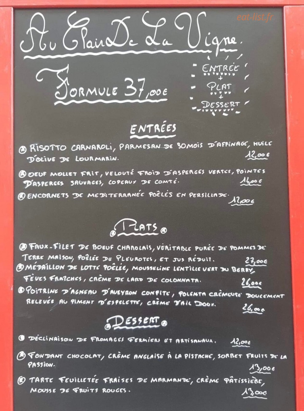 Au Clair de la Vigne — carte page 1