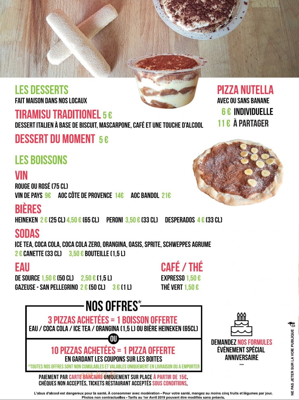 Bandol pizza — carte page 3