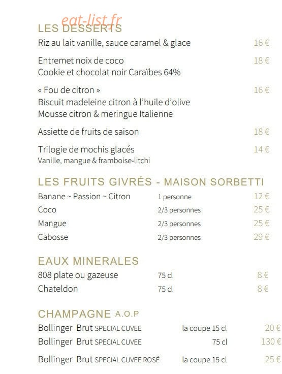 Bistrot Lumière — carte page 6
