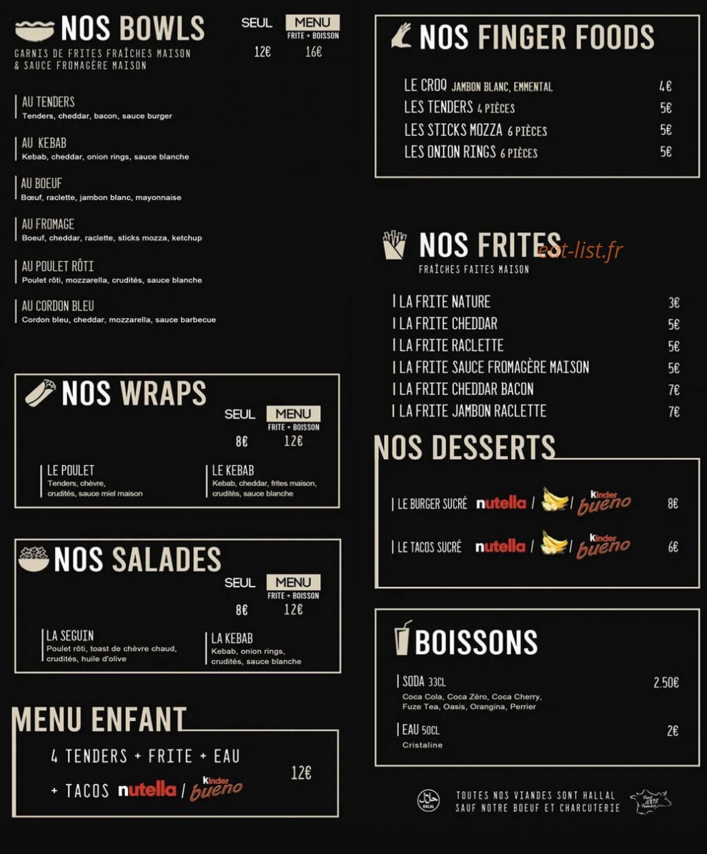 L' Atelier à Burger — carte page 2